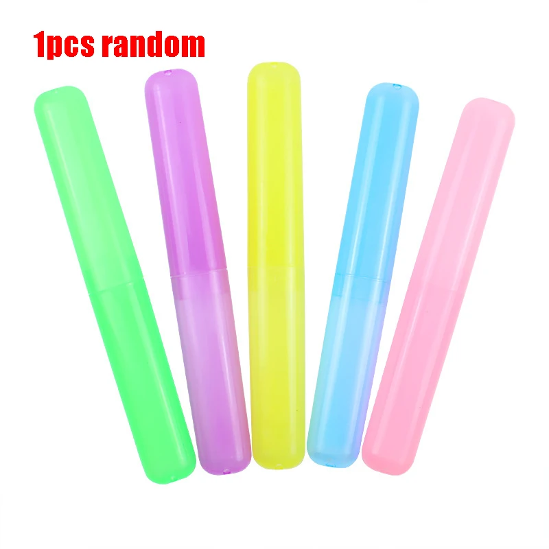 סט תיבת מברשת שיניים ניידת לנסיעות, מכסה הגנה לראש מברשת שיניים בצבעי סוכריות, תיבת אחסון למכשירי שיניים עמידה באבק