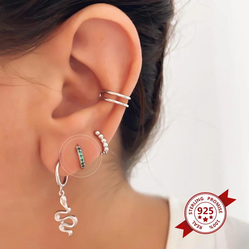 925 Silver Needle Crystal 9mm Small Hoop Earrings for Women Minimal Huggie Earrings Colorful Zircon Piercing Earrings Jewelry