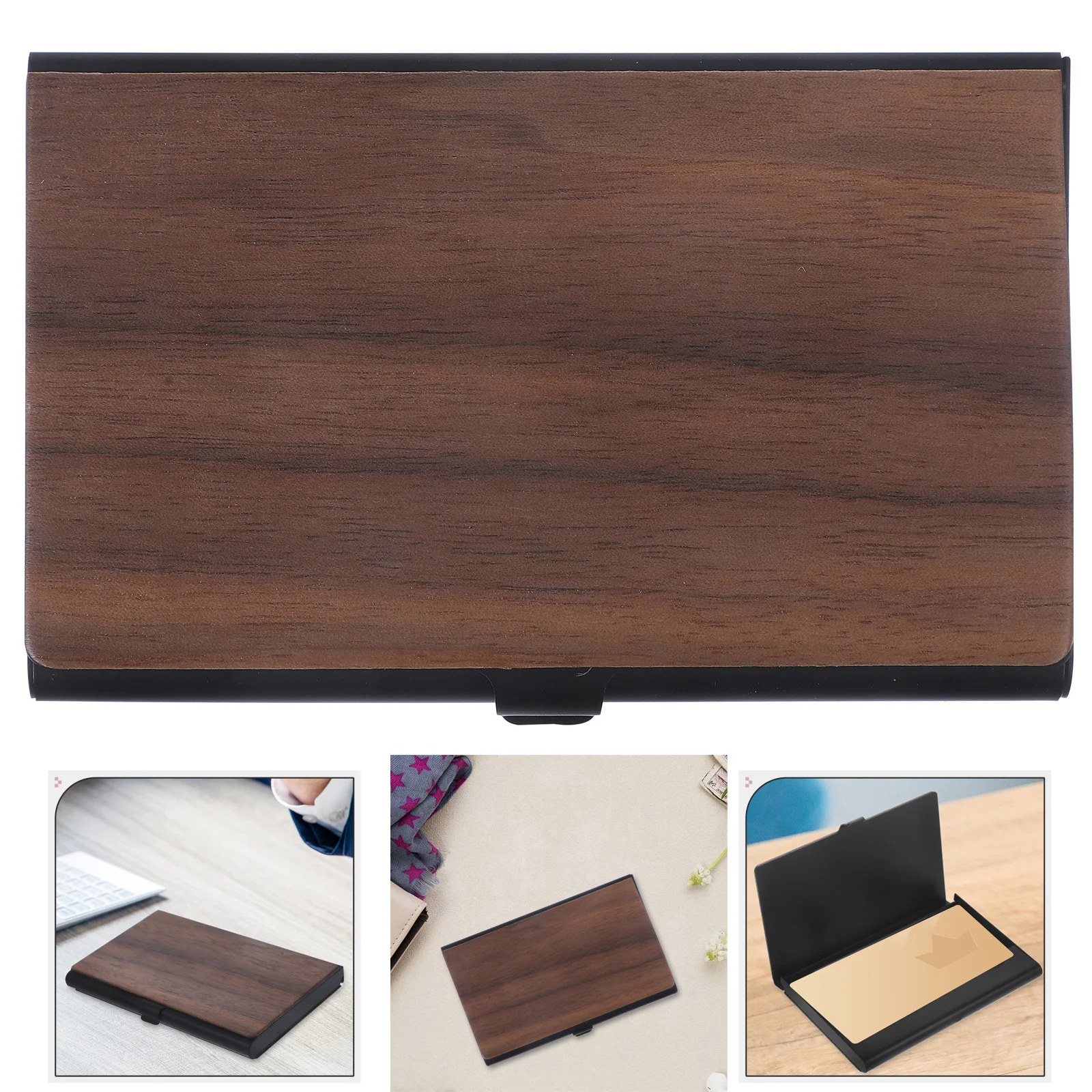 

Client Record Card Box Business Card Holder Multi-function Card Box for Office