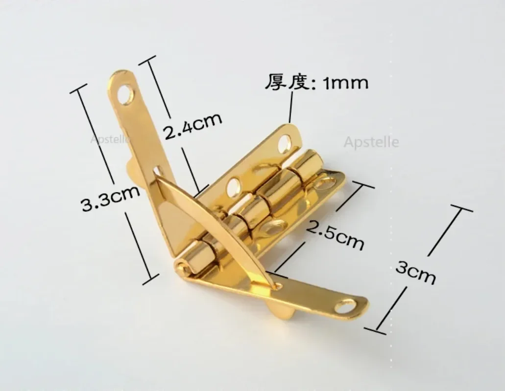 Wooden Box Hinge 10pcs 30X33mm 90 Degree Angle Wooden Box Supports Hinge For Small Wooden Jewelry Wine Case Watch Box Lid