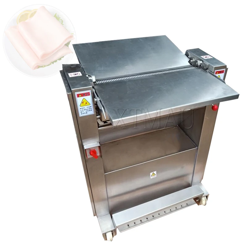 

Commercial Pork Skin Removed Cutting Machine 0.5-6MM Adjustable Pig Meat Peeling Machine