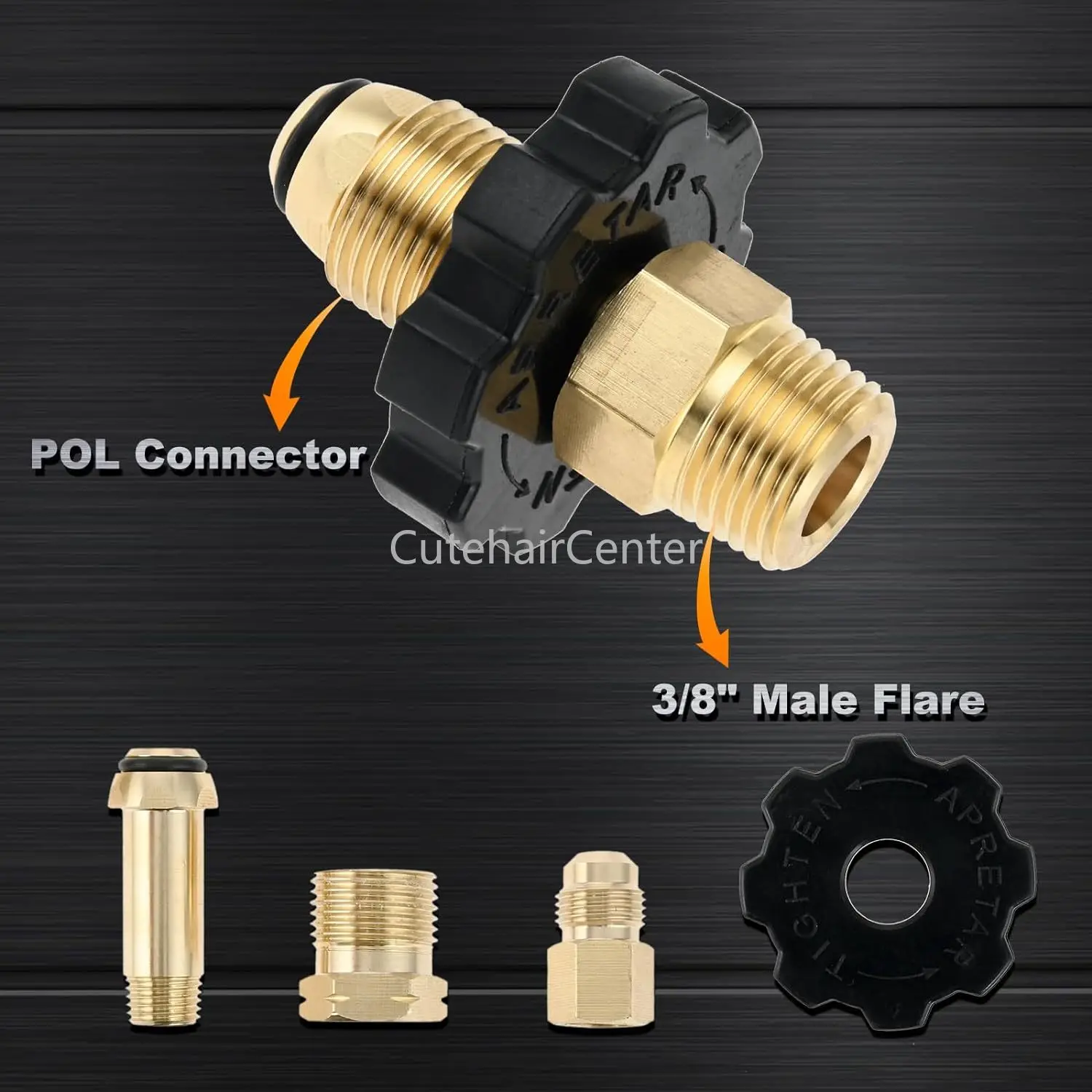 Soft Nose POL Propane Gas Tank Adapter Plug Brass Valve Full Flow 3/8