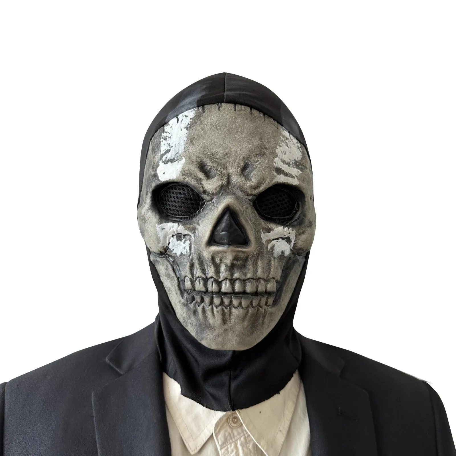 Unisex Horror Ghost Mask Ghost Call Of Duty Latex Copricapo Casco Cosplay Eseguire Party Masquerade Prop Halloween Cosplay