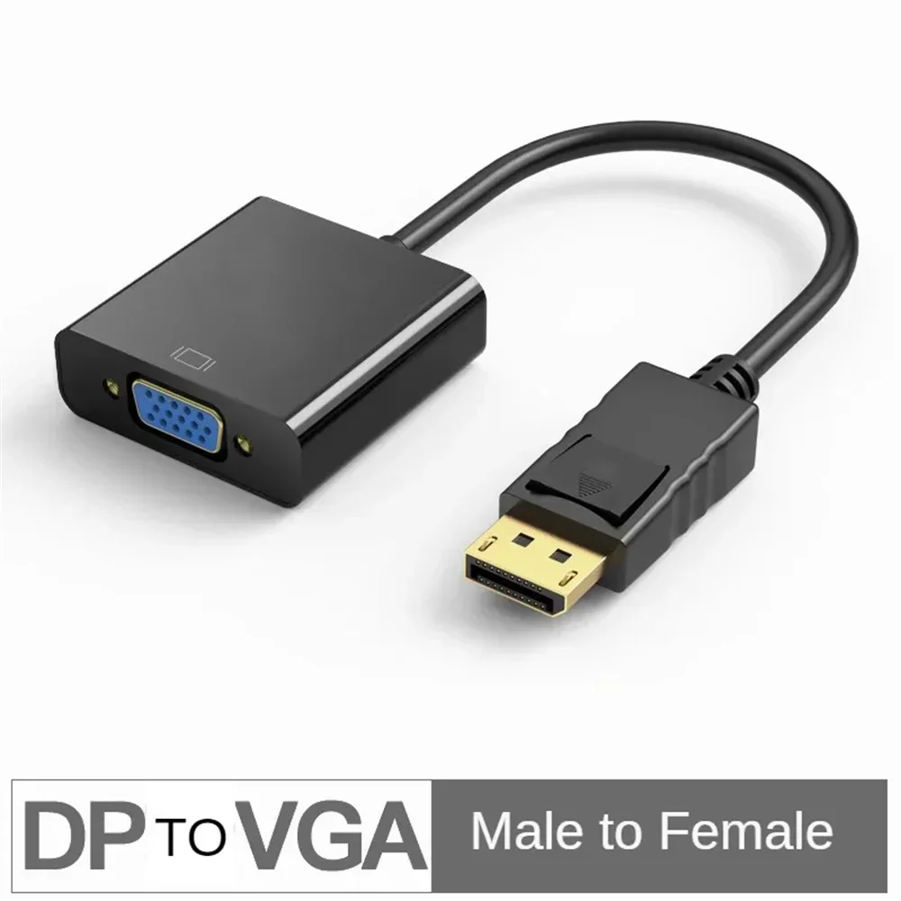 DP To VGA Converter Adapter Cable 1080P for TV Laptop Computer Projector,hdmi to vga adapter cable,vga cable adapter,displayport to vga adapter cable