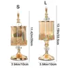 European Luxury Crystal Glass Storage Jar with Lid Rose Candy Jar Gold-plated Storage Decorative Ornaments Art Home Decoration 6