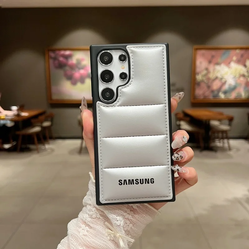 Original Samsung Down Jacket Phone Case - Soft TPU Wave Puffer Shockproof Coque