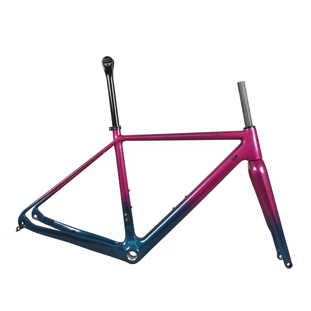 Rose Red Chameleon Gradient Design Flat Mount Disc Gravel Bike Frame ...
