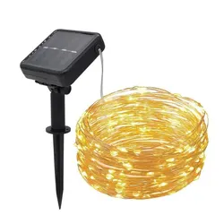 Solar-Powered Waterproof LED Fairy String Lights - 12M100LED (Warm White)