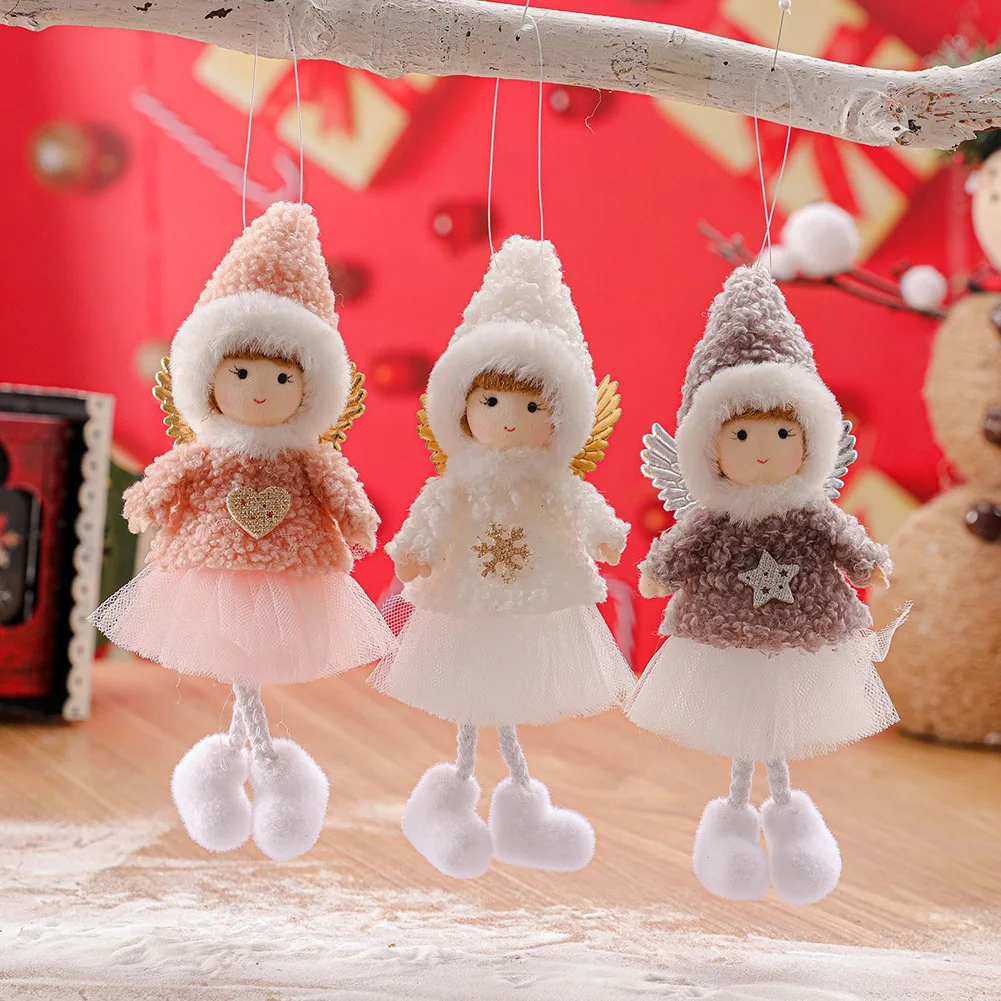 

High Quality New Practical Christmas Angel Plush Doll Pendant New Year Gift Party Ornaments Wall Door Xmas Tree
