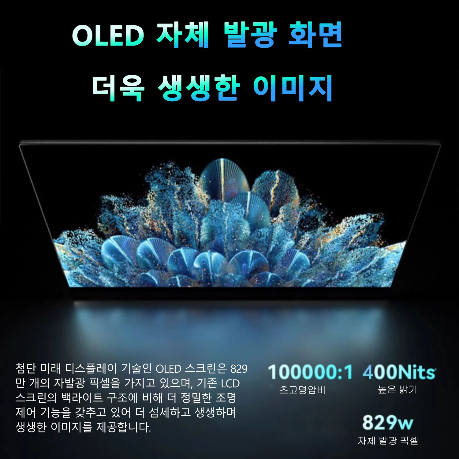 AMOLED ġ ũ ޴ , PC Ʈ ޴ PS5 Xbox ̹ ÷, 15.6 ġ, 4K, 3840x2160P, 400Nit, HDR, 100000:1, 1MS