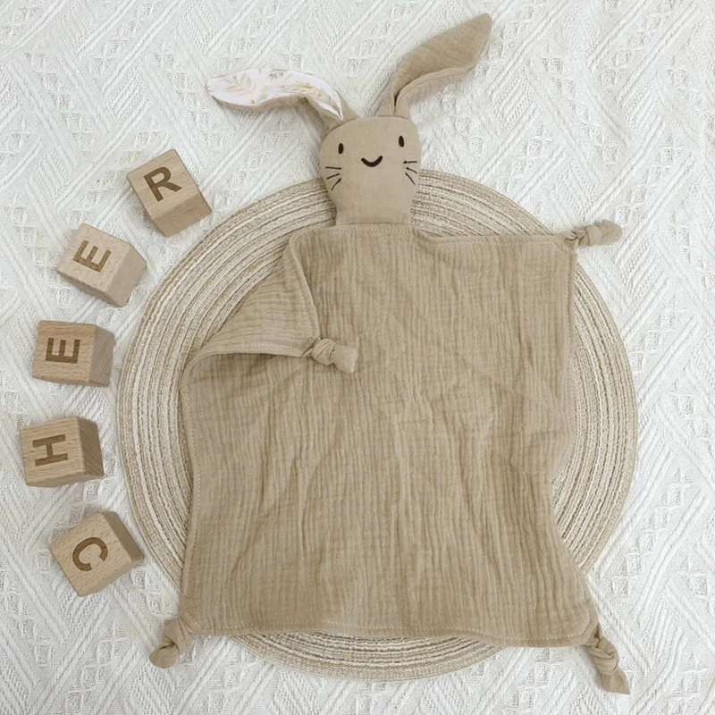 

Мягкие марлевые нагрудники, милый кролик для куклы, успокаивающее полотенце, удобная игрушка для сна