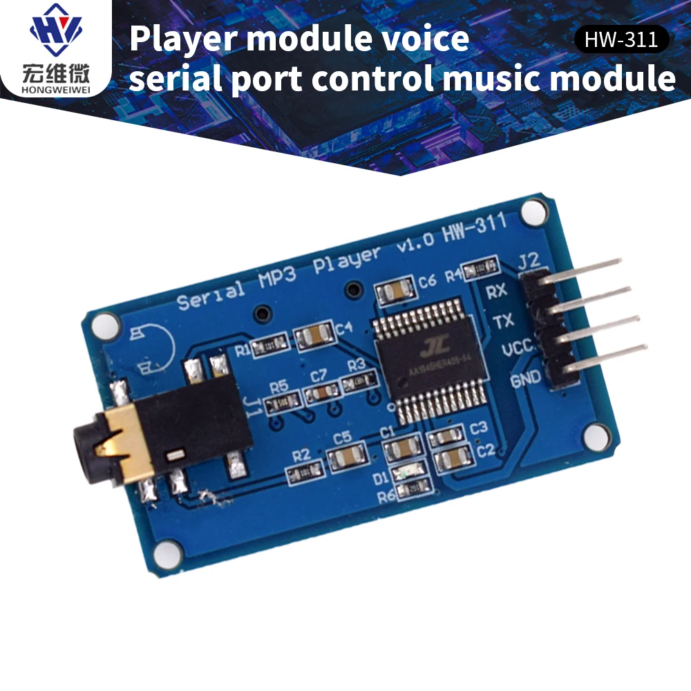 Modulo Lettore MP3 ANGEEK YX5300 - Controllo UART Per Arduino, Raspberry Pi, AVR, ARM, PIC