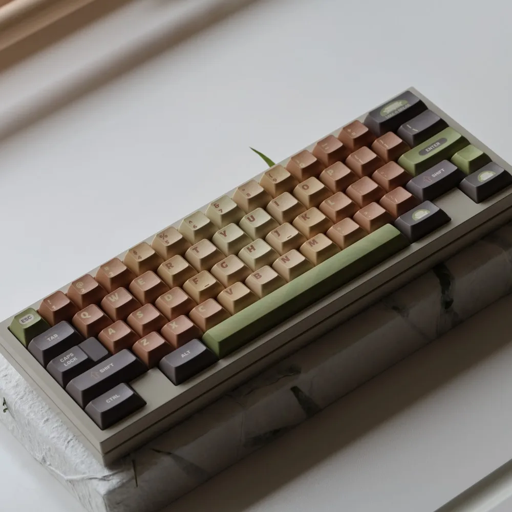 Matcha Cake Tema Keycaps Keycaps Dye Sublimation Perfil Kca Retro Lightproof Interruptor mx Conjunto
