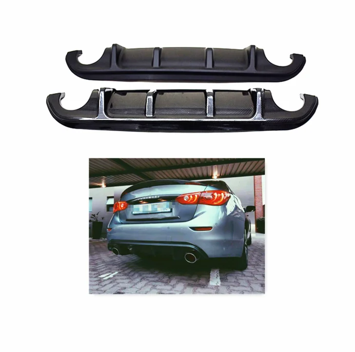 

Automotive Parts JDM Rear Diffuser For INFINITI Q50 Upgrade ABS Rear Bumper Lip 2014-2017