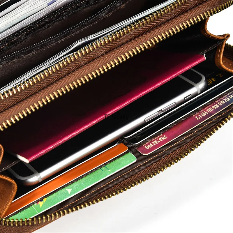 Premium Leather Long Wallet with Money Clip