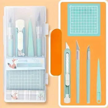 5 pz/set Set di Strumenti per Scrapbook Kit di Strumenti di Taglio di Arte FAI DA TE Intagliare Mestiere Penna di Carta Tappetini Antiscivolo Pinzette Penne Carta di Creazione