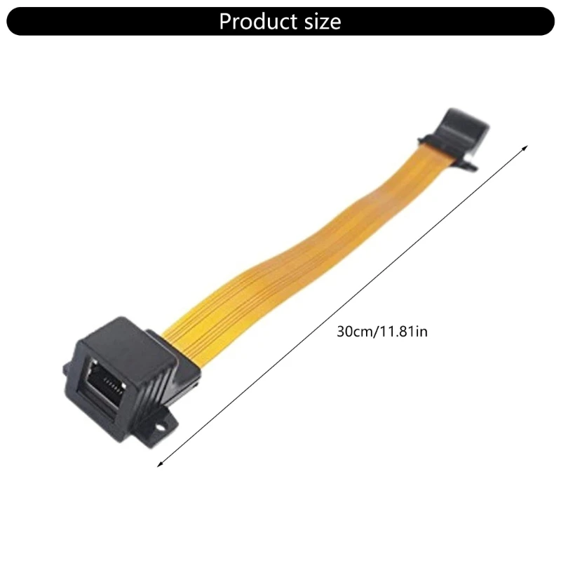 네트워크 인터넷 케이블 플랫 CAT6 Cat5 RJ45 암 커넥터 패스 홈/차량 창문 도어 피드스루 점퍼 케이블 30cm 길이