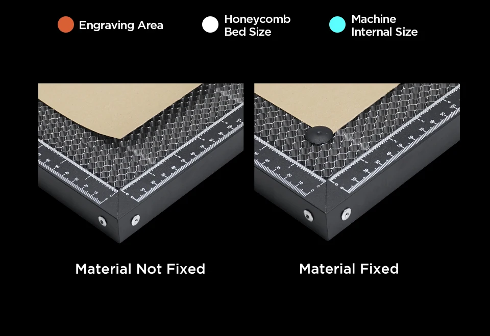 Acmer 400X400mm Universal Honeycomb Worktable For Air Assisted Cutting Dual Scale Laser Engraving Cutting Machine Accessories