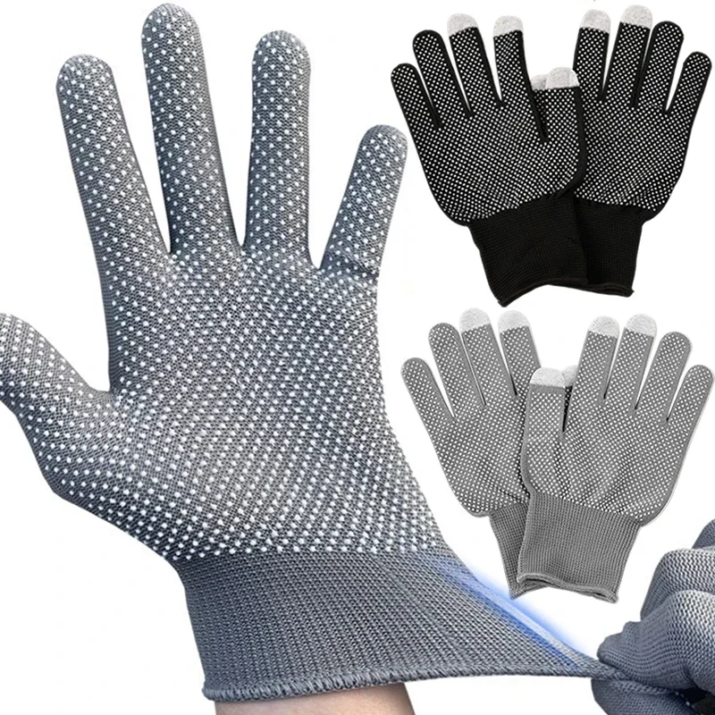 Cycling Gloves Fingerless Gloves Sports Gloves Half Finger Gloves Non-slip Nylon Gloves for Safety Work Outdoor Cycling Breathable Half Finger Gloves Mittens Men Fingerless Touchscreen