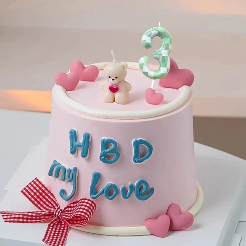 Cake Candles Decorative Candles Digital Cake Candle Set Green Theme Green Party Cake Decrative Candles 0-9 Number Candle Creative Birthday Topper