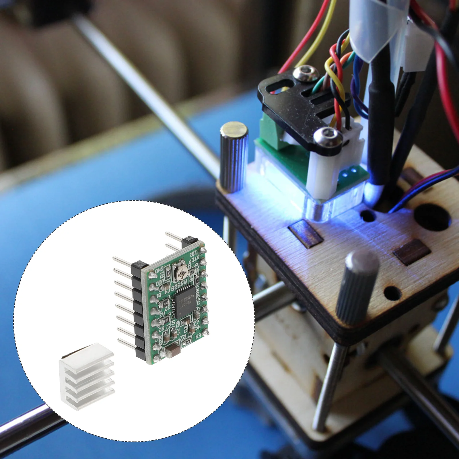 

Совместимый модуль шагового двигателя A4988 с радиатором для 3D-принтера, 5 шт.