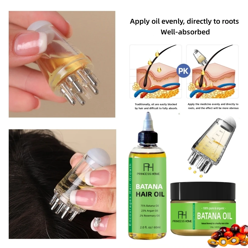 Kit Magique Croissance Cheveux à L'Huile De Batana - Avec Minoxidil & Huile De Ricin - Pour Tous Types De Cheveux