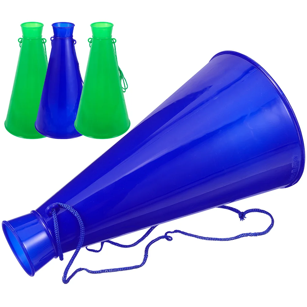 4 Pcs Cheering Horns 2 Green Portable Lightweight Plastic Megaphones Party Concert Atmosphere Props Event