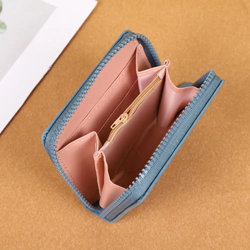 Mini Wallet Durable Zipple Canvas Card Holder Money Bag Women Girls