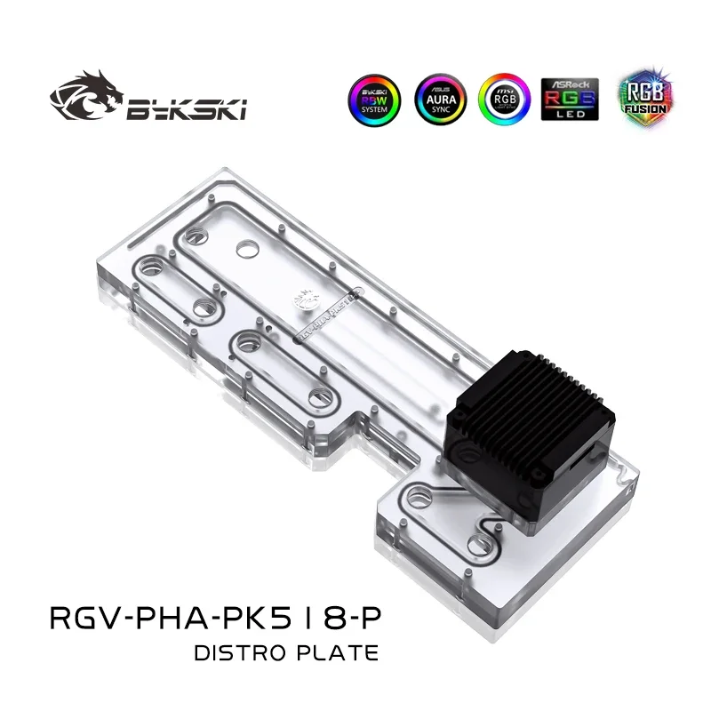 Bykski Acrilico Board Water Channel Solution Utilizzare Per Phanteks Pk518(Evolv X) Case / Cpu Gpu Block / 3Pin Rgb/Serbatoio Acrilico