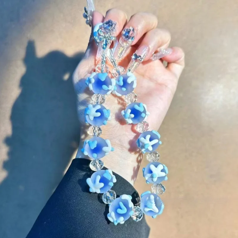 Elegant Beaded Phone Wrist Strap with Anti-Theft Features