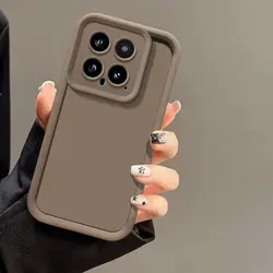 Vibrant Silicone Camera Lens Case - Soft Protective Back Cover for Mi 14 Ultra (Coffee)