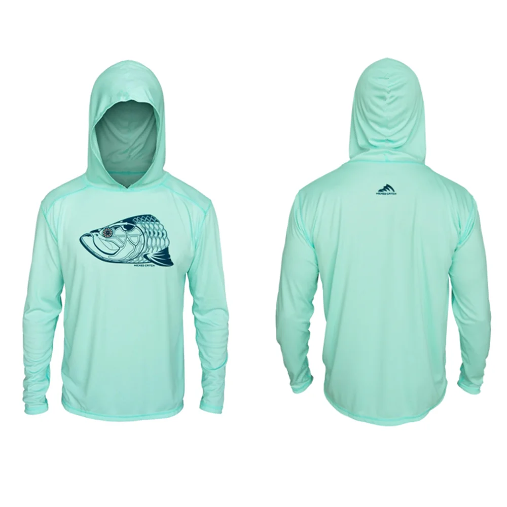 Summer Fishing Hoodies Wicked Catch Men Jersey Hat Long Sleeve Hoodie Fishing Shirt Camisa De Pesca Quick Dry Kit Uv Protection Hooded Sweatshirt Fishing Shirts