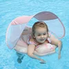 Baby Waist Floating Lying Swimming Ring Pool Toy Swimming Trainer Solid Non-Inflatable Newborn Baby Swim with Canopy 2