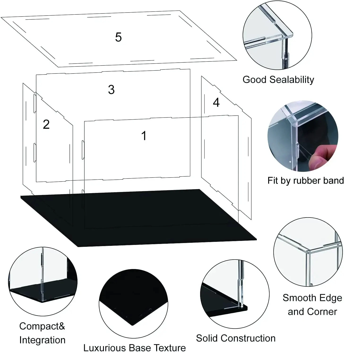 Acrylic Display Case 150 Size Clear Acrylic Collectibles Display Case Alternative to Glass Box For Showcasing Action Figures Toy Car and Home Storage