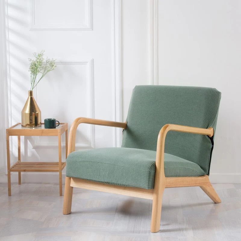 Housse Élastique Pour Fauteuil En Bois - Rose Clair, Tissu Jacquard Doux - Décoration Et Protection Facile à Nettoyer