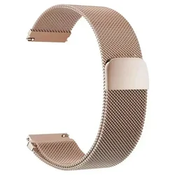 Magnetic Loop Stainless Steel Smartwatch Bracelet Strap for Huawei GT 5 46mm (Rose Gold)