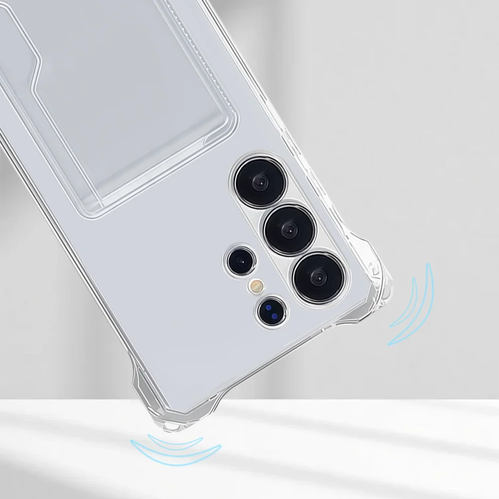 Detachable Lanyard with ID/Card Slot - Shockproof Silicone Clear Case Cover