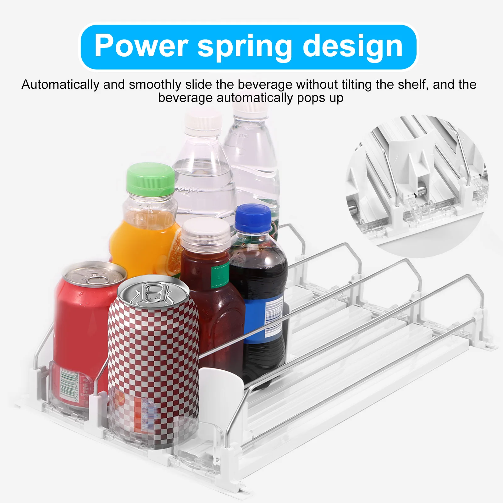 Drink Organizer for Fridge, Soda Can Dispenser for Refrigerator, Automatic  Self-Pushing Fridge Drink Dispenser Holds up to 15 Cans, 3 Row