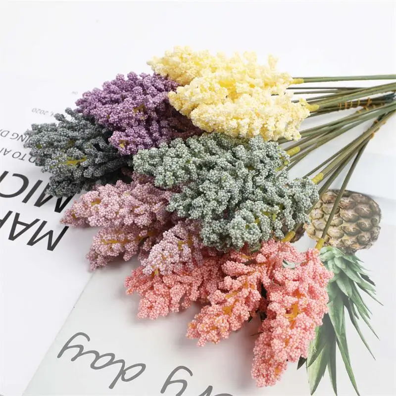 

6pcs Artificial Wheat Ears Flowers Simulation Flower Wheat Ears Flower Wedding Home Decoration Artificial Flowers 32cm Foam