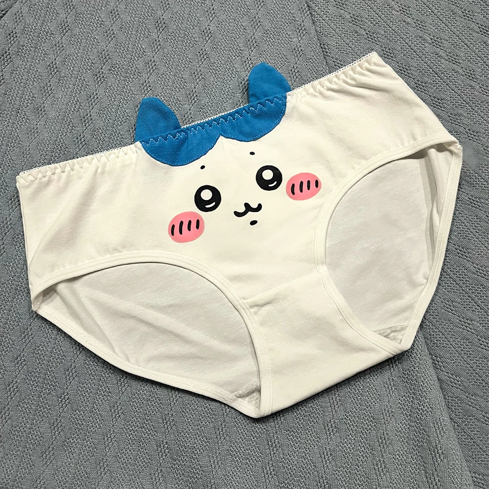 3Pcs 애니메이션 Chiikawa 소녀용 팬티 Usagi Mid Waist Intimates Underpants Hachiware 소녀용 통기성 항균 삼각형 바지