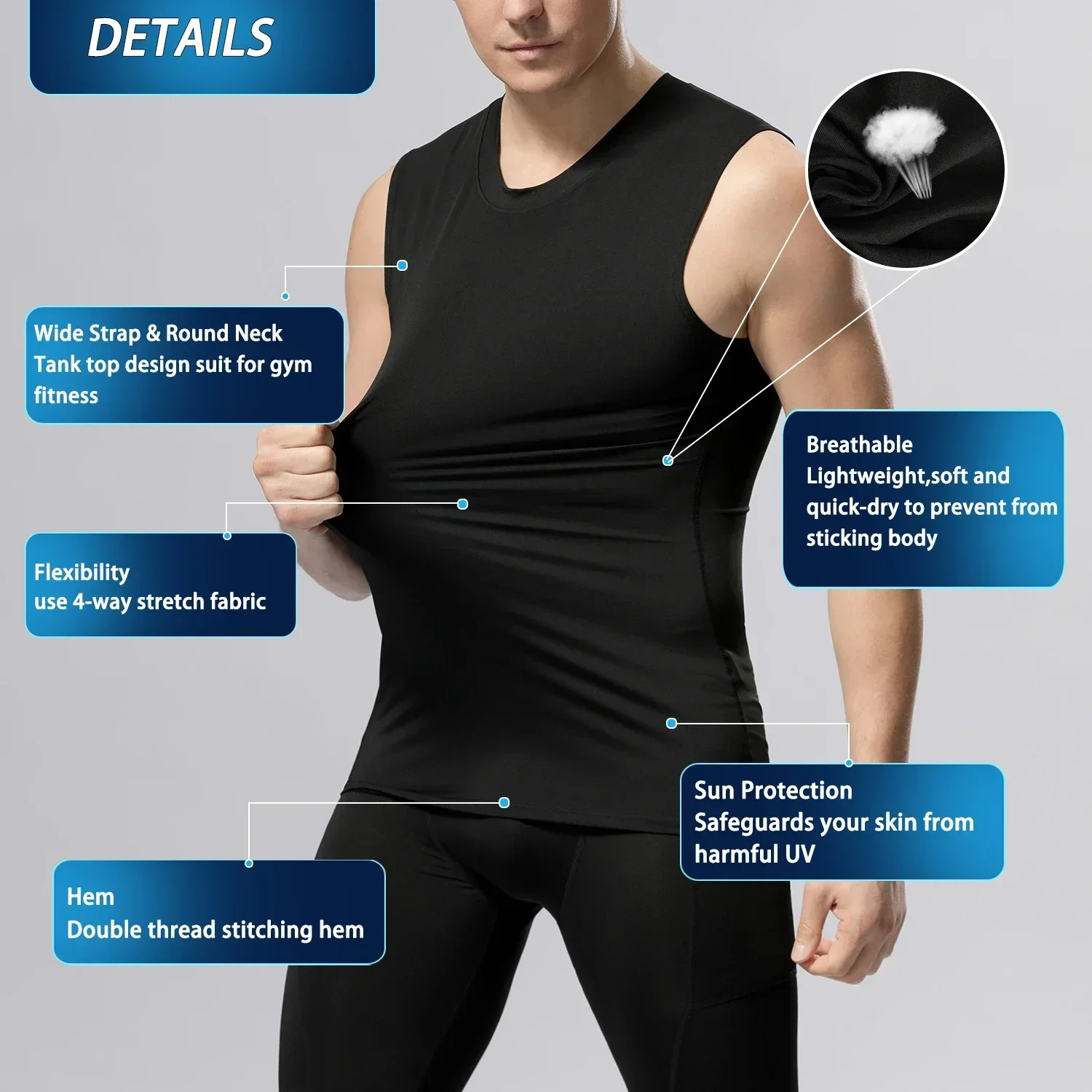 Compression Shirts Men sleeveless Tank Top Slimming Undershirt