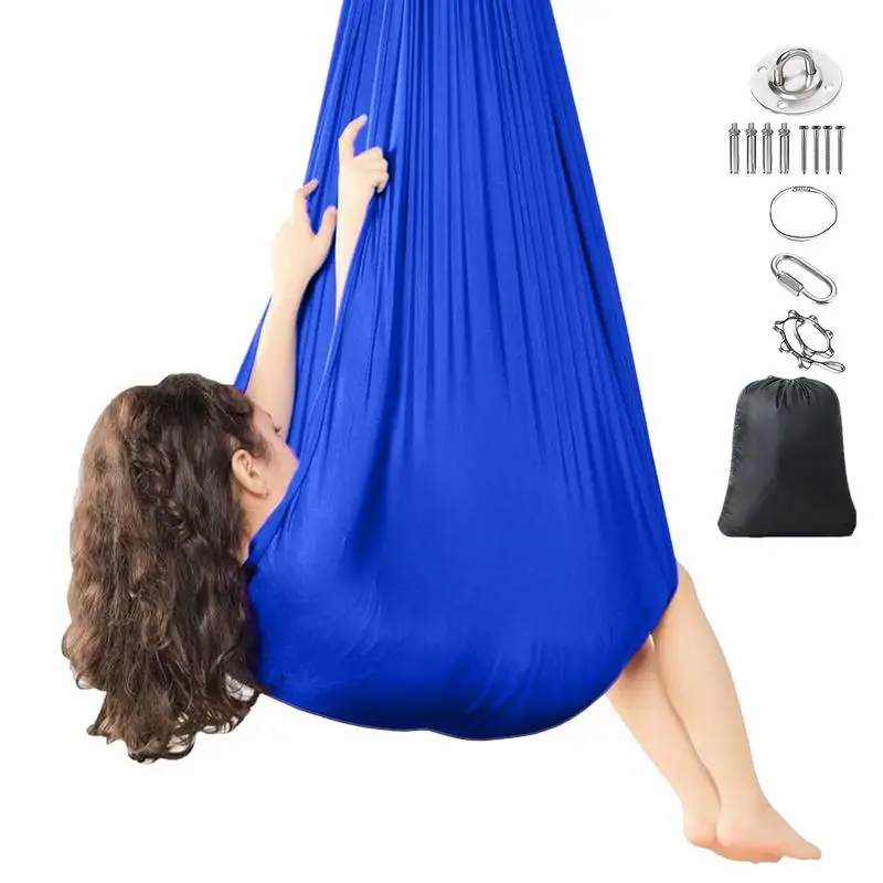 Kids Hammock Swing Portable Swing Hammock Chair Elastic Sensory Camping Yoga Hammock Swing For Kids Adults Indoor Outdoor Toys 3