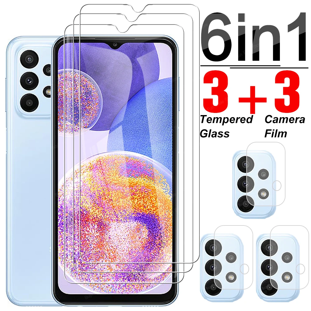 6 In 1 Tempered Glass For Samsung Galaxy A23 Cover Screen Protector