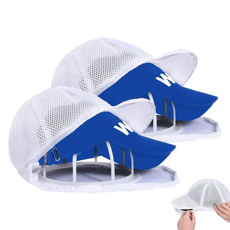 

2pcs Laundry Machine Polyester Hat Wash Protector Baseball Hat Washer Laundry Wash Bags Baseball Hat Washer Washing Hat Rack