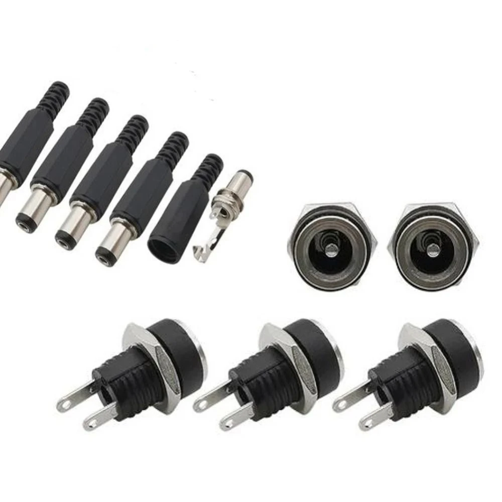 50Pcs Insulator DC 5521 Male to Female Plug DC 5525 Male Plug Adapter DIY Power Supply Power LED Strip Light