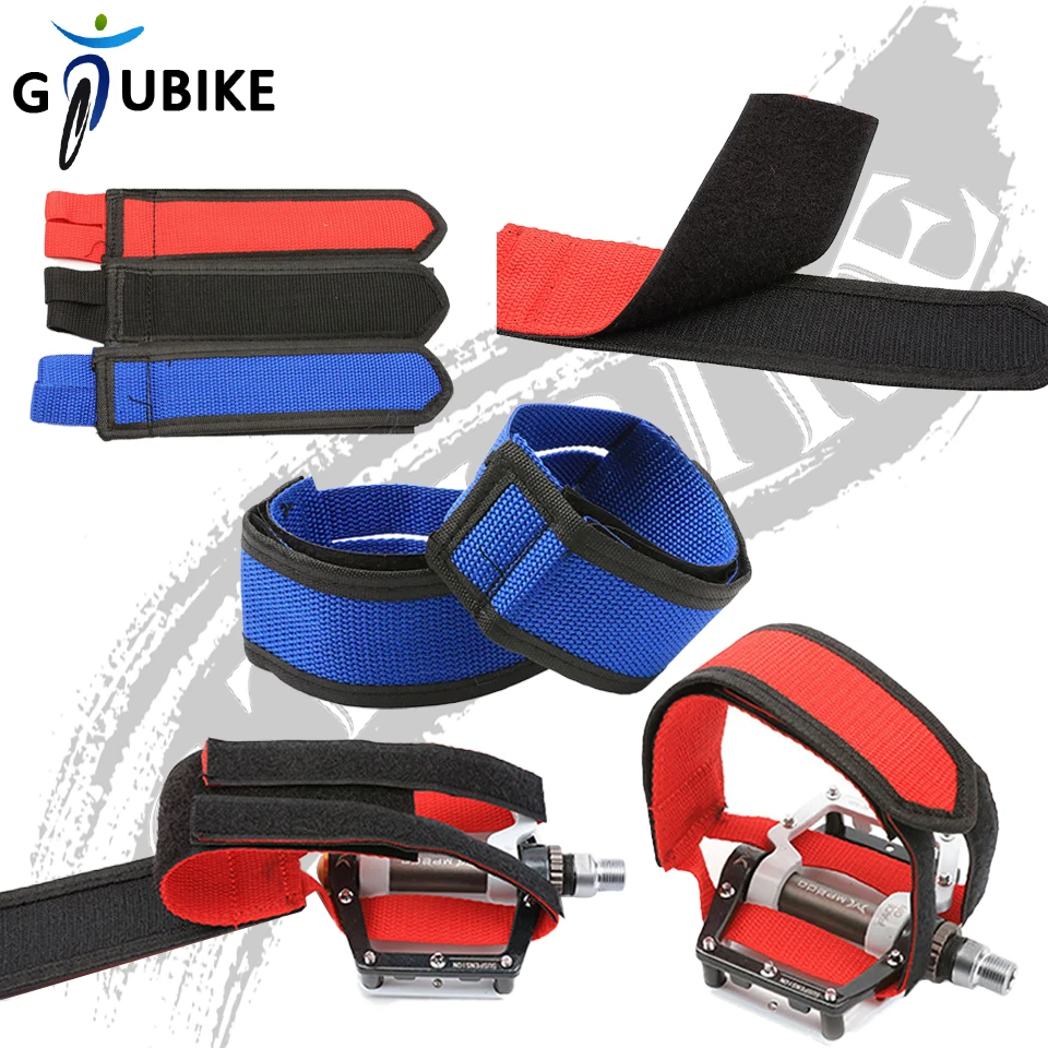 GTUBIKE 1Pair Bicycle Toe Straps Adjustable Portable Cycling Double-sided Adhesive Straps Ultra-Light Pedal Non-slip