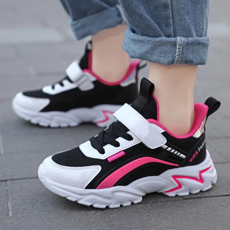 Lightweight Girls School Sneakers - Anti-Slip Breathable Casual Shoes Sizes 28-39