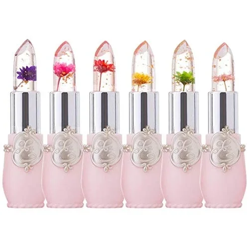 Jelly Flower Lipstick Lip Balm Waterproof Color Changing Long Lasting 6 Colors lip balm lip makeup