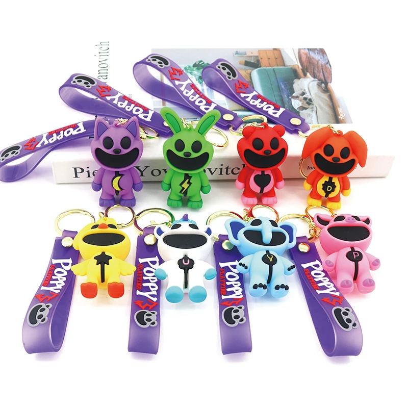 

Game Smiling Critters keychain Cartoon Hopscotch Catnap Bearhug Key Chain For Men Women Backpack Pendant Keychain Gift for Kids