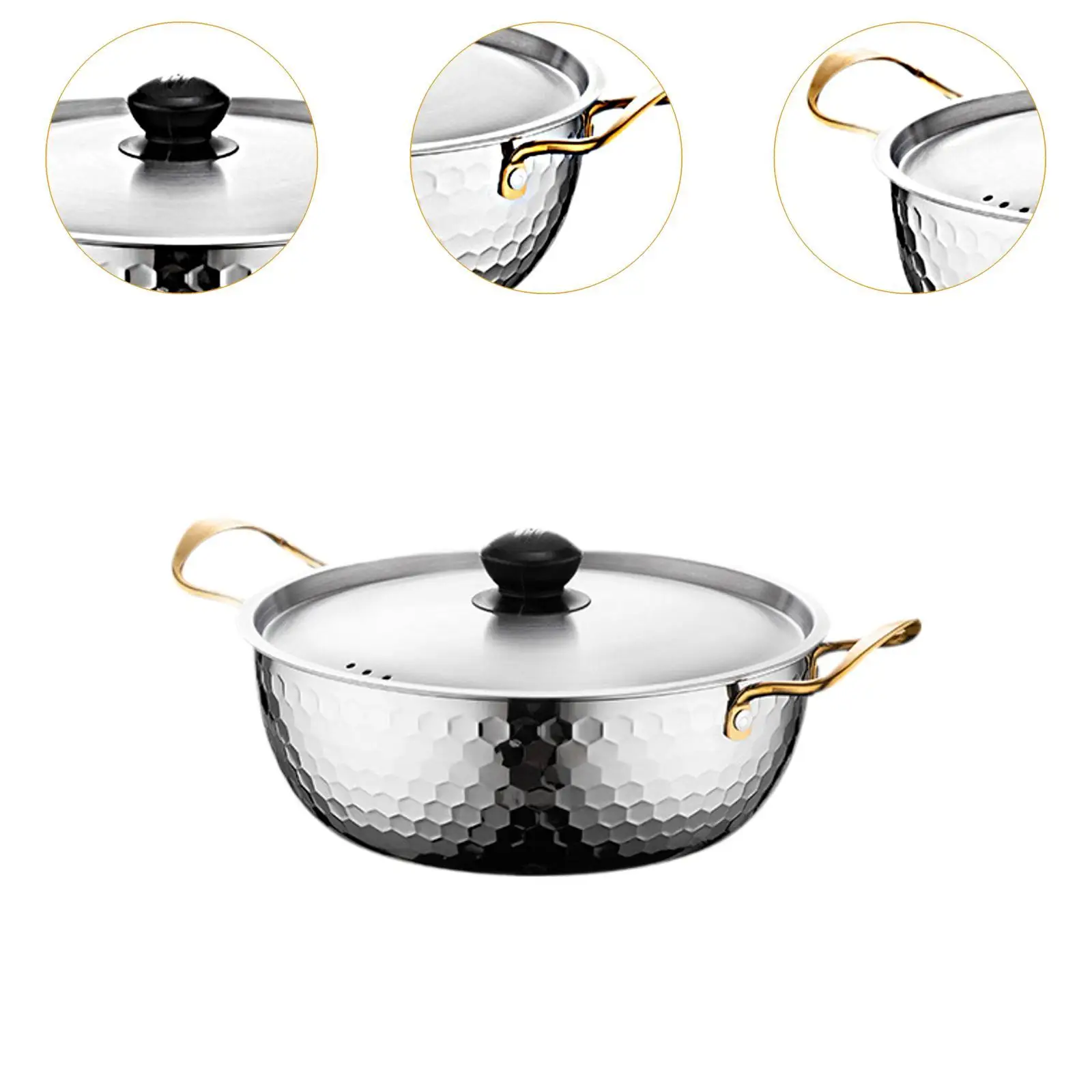Korean Ramen Cooking Pot Suitable for All Stoves Quick Heating Ramyun Cooker for Camping Beach Patio Dinner Parties Curry